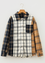 Load image into Gallery viewer, Pre-Order Multicolour Plaid Button-Up Long Sleeve Shift Silhouette Shacket