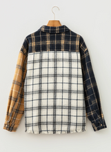 Load image into Gallery viewer, Pre-Order Multicolour Plaid Button-Up Long Sleeve Shift Silhouette Shacket