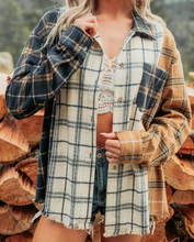 Load image into Gallery viewer, Pre-Order Multicolour Plaid Button-Up Long Sleeve Shift Silhouette Shacket