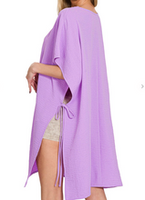 Load image into Gallery viewer, Black Woven Side Tie Cover Up