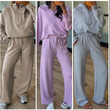 Load image into Gallery viewer, Pre-Order Half Zip Thumbhole Sleeve Hoodie Active Pants 2pcs Outfit
