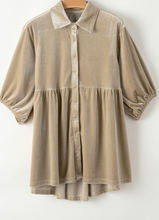 Load image into Gallery viewer, Pre-Order 3/4 Sleeve Tunic Babydoll Velvet Shirts