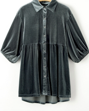 Load image into Gallery viewer, Pre-Order 3/4 Sleeve Tunic Babydoll Velvet Shirts