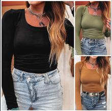 Load image into Gallery viewer, Pre-Order Solid Color Long Sleeve Fitted Top