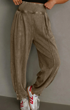 Load image into Gallery viewer, Pre-Order Mineral Wash Jogger Style High Waist Casual Pants