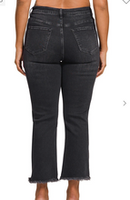 Load image into Gallery viewer, Pre-Order Black High Rise Straight Raw Hem Cropped Denim Jeans
