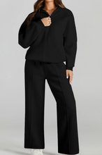 Load image into Gallery viewer, Pre-Order Drop Shoulder Zip Up Jacket Drawstring Pants Active 2pcs Sets