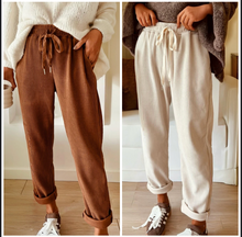 Load image into Gallery viewer, Pre-Order Drawstring Elastic Waist Casual Corduroy Pants
