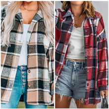 Load image into Gallery viewer, Pre-Order Plaid Print Buttoned Shirt Jackets
