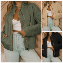 Load image into Gallery viewer, Pre-Order Zip-Up Pocket Quilted Jacket