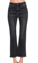 Load image into Gallery viewer, Pre-Order High Rise Straight Raw Hem Cropped Denim Pants