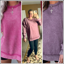 Load image into Gallery viewer, Pre-Order Mineral Wash Exposed Seam Side Slit Sweatshirts