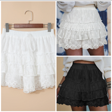 Load image into Gallery viewer, Pre-Order Lace Ruffle Tiered Drawstring Elastic Waist Sweet Shorts