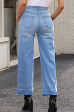 Load image into Gallery viewer, Pre-Order Raw Hem Straight Leg Loose High Waist Jeans