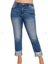 Load image into Gallery viewer, Pre-Order Cuffed Cuffed Skinny Denim Pants Medium Wash