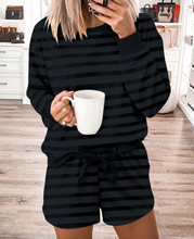 Load image into Gallery viewer, Pre-Order Long Sleeve Satin Tie Shorts Two Piece Set