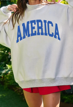 Load image into Gallery viewer, Pre-Order Light Grey Mock Neck Reversible USA/America Graphic Sweatshirt