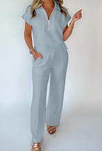 Load image into Gallery viewer, Pre-Order Half Zip Polo Tee Casual Pant Set