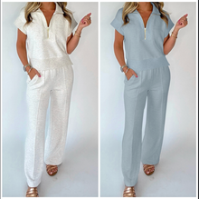 Load image into Gallery viewer, Pre-Order Half Zip Polo Tee Casual Pant Set