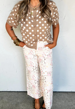 Load image into Gallery viewer, Pre-Order  Khaki Polka Dot Short Sleeve Button Down Sweater Cardigan