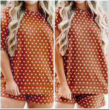 Load image into Gallery viewer, Pre-Order Brown Polka Dot Print Short Set
