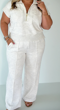 Load image into Gallery viewer, Pre-Order Light Grey Half Zip Polo Tee Casual Pant Set