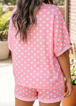 Load image into Gallery viewer, Pre-Order Polka Dot Oversized Top Drawstring Short Sets