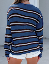 Load image into Gallery viewer, Pre-Order Stripe Striped Drop Shoulder Button Cardigans