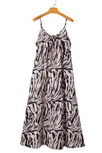 Load image into Gallery viewer, Ready to Ship Black Abstract Print Open Back Boho Loose Maxi Sundress