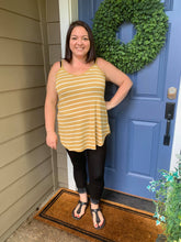 Load image into Gallery viewer, Golden Yellow Striped Reversible Tank Top