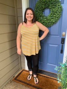 Golden Yellow Striped Reversible Tank Top