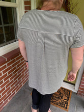 Load image into Gallery viewer, White with Black Stripe Tunic