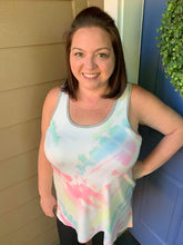 Load image into Gallery viewer, Heather Gray Tie Dye Racerback Tank