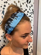 Load image into Gallery viewer, Black &amp; Blue Tie Dye Headbands