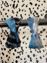 Load image into Gallery viewer, Black &amp; Blue Tie Dye Headbands