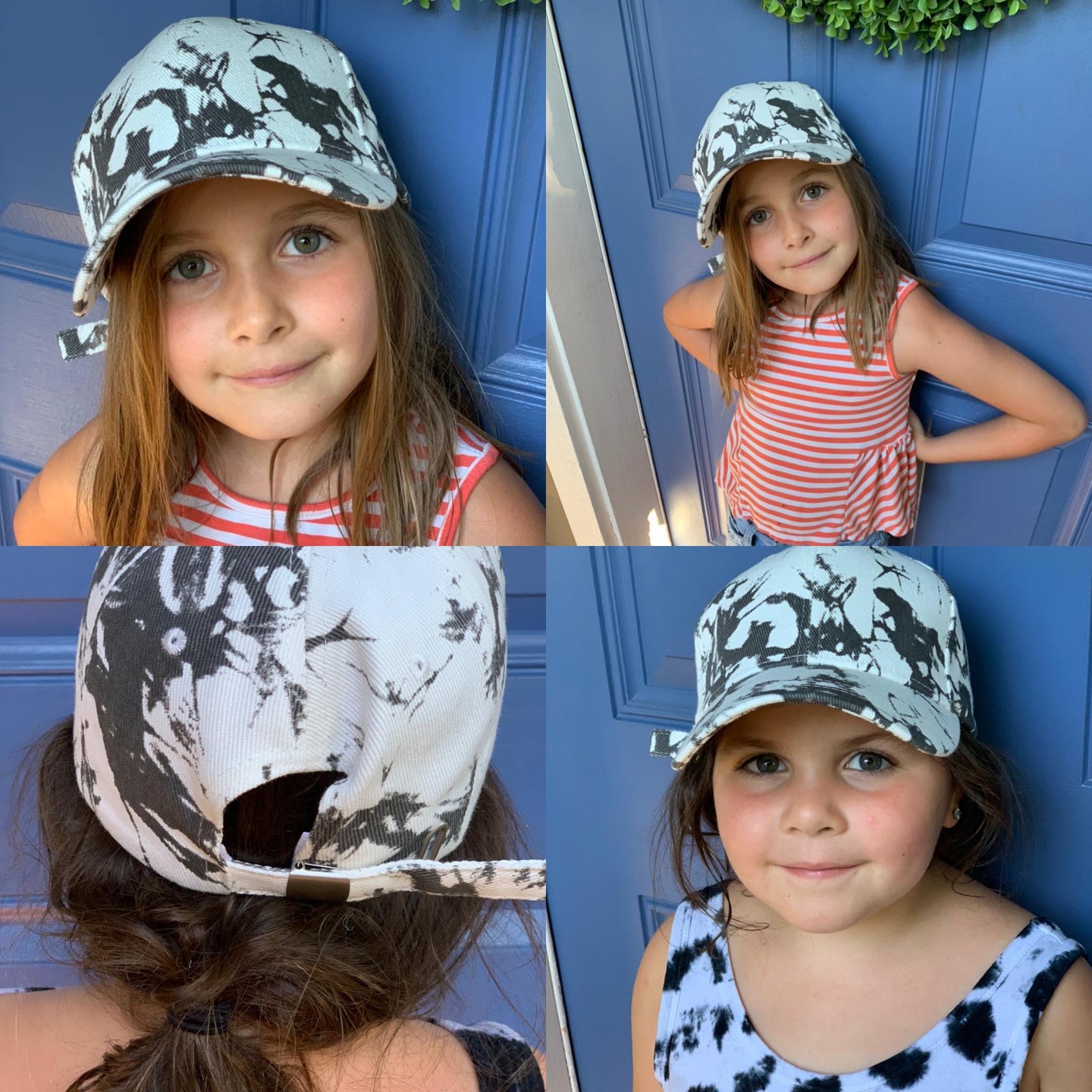 White & Gray Tie Dye Hat