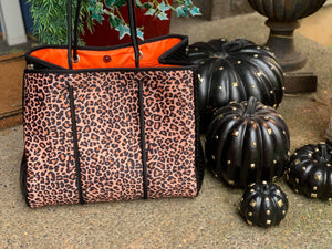 Pre-Order Leopard Neoprene Tote Bag and Pouch
