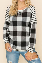 Load image into Gallery viewer, Buffalo Plaid &amp; Stripe Top