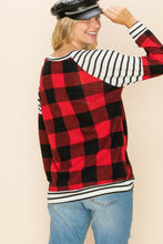 Load image into Gallery viewer, Buffalo Plaid &amp; Stripe Top