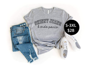 Skinny Jeans & Side Part T-Shirt