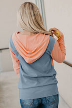 Load image into Gallery viewer, Coral &amp; Gray Color Block Hoodie