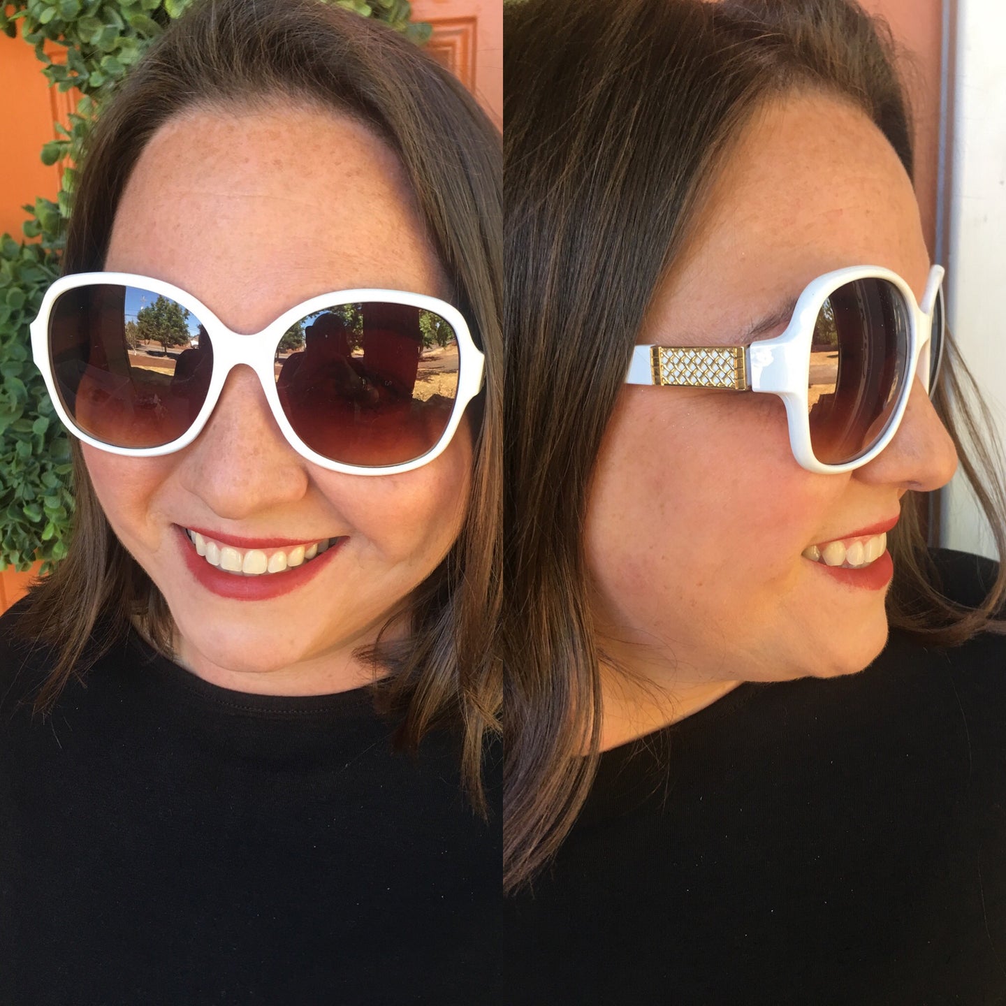 White Round Frame Sunglasses