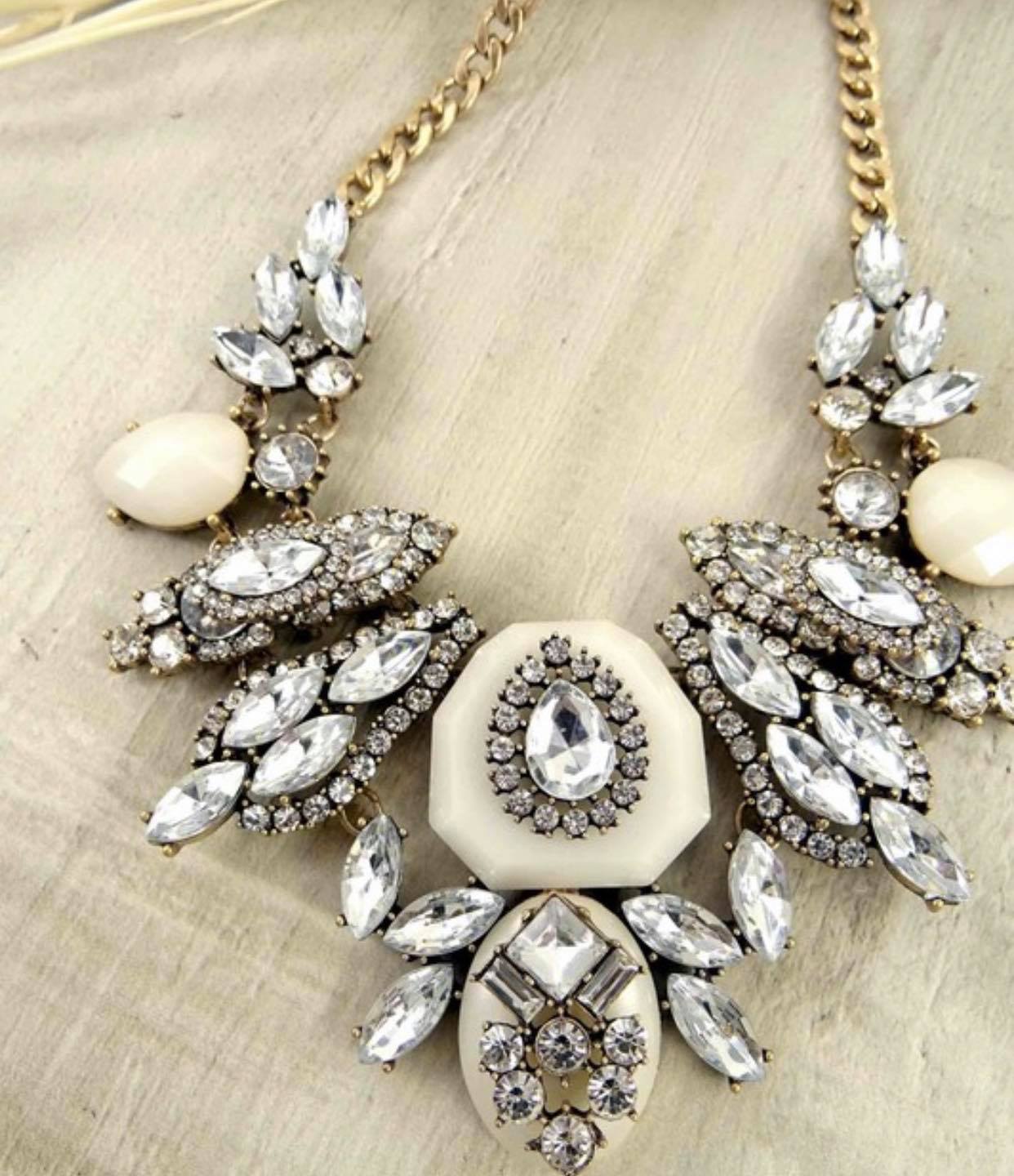 Gold & Cream Dream Bling Necklace