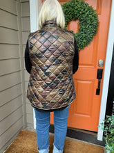 Load image into Gallery viewer, Camo Puffer Vest with Gold Accents