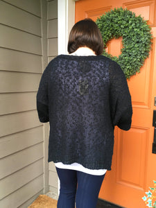 Black Pullover Sweater with Kangaroo Pocket