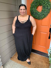 Load image into Gallery viewer, Black &amp; Charcoal Maxi Dress