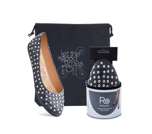 Black Rollasole Shoes with Silver Studs