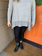Load image into Gallery viewer, Heather Grey V-Neck Tunic with Fishtail Hem
