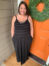 Load image into Gallery viewer, Black &amp; Charcoal Maxi Dress