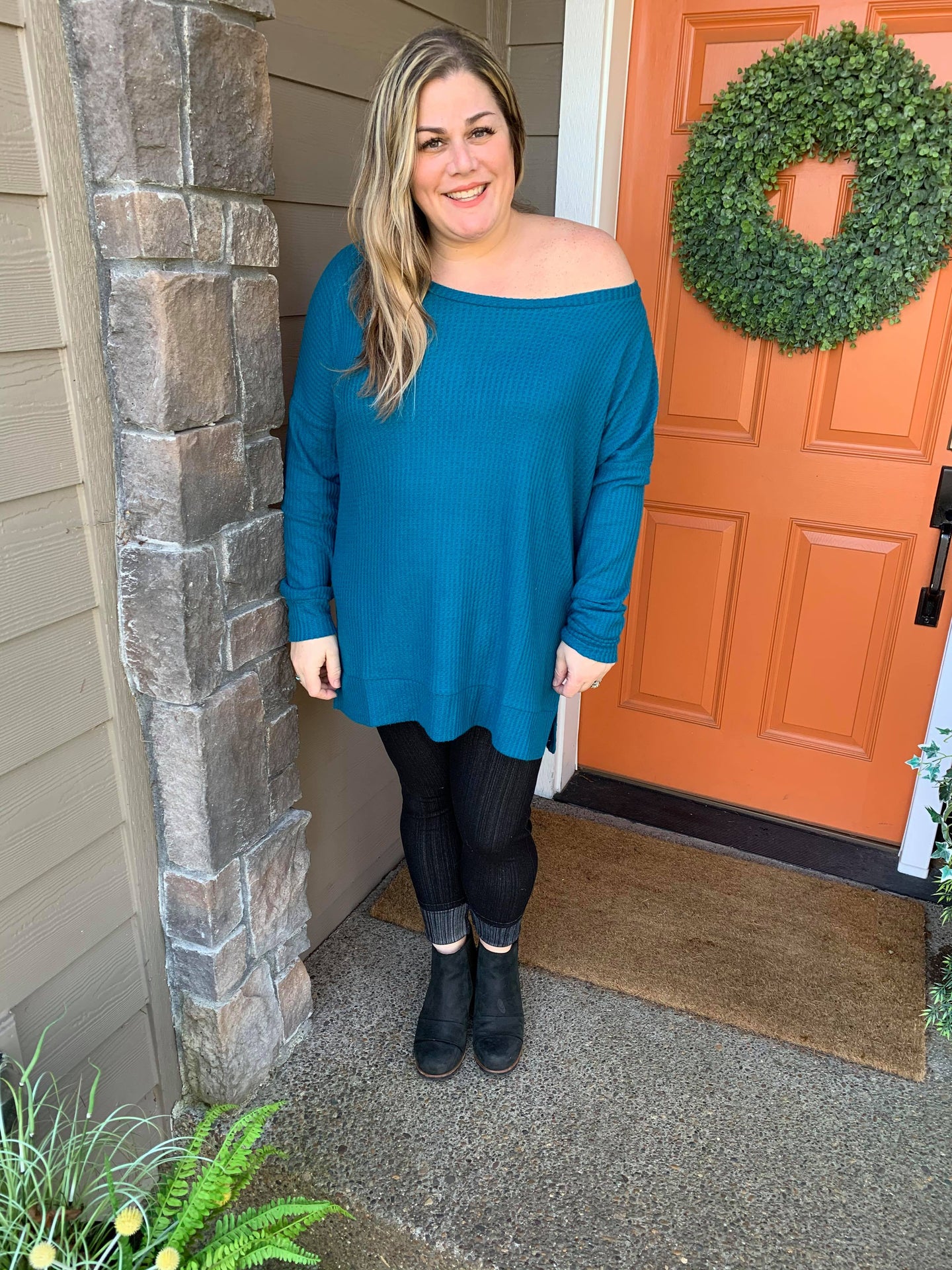 Teal Brushed Thermal Tunic